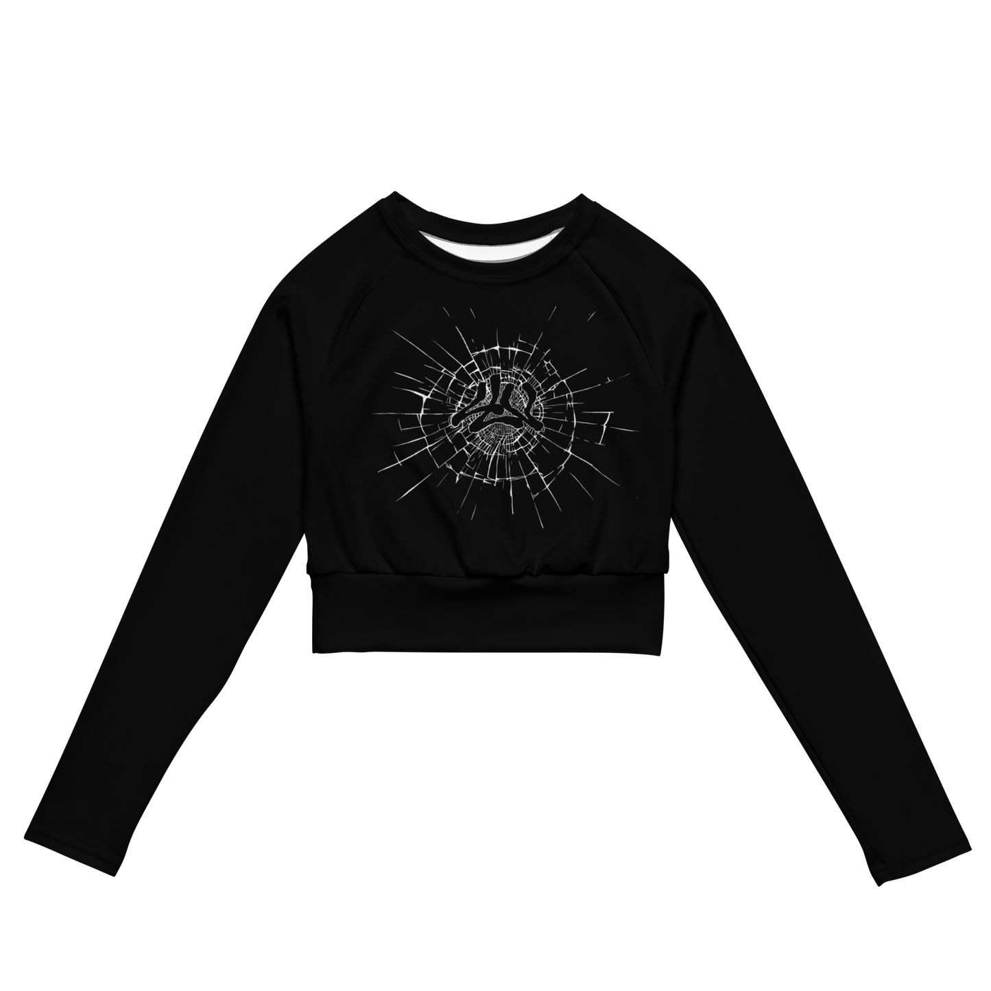 Cracked long sleeve crop top