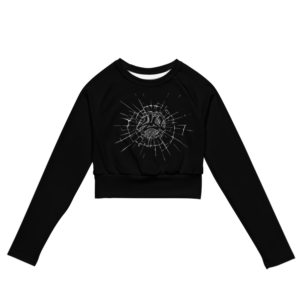 Cracked long sleeve crop top