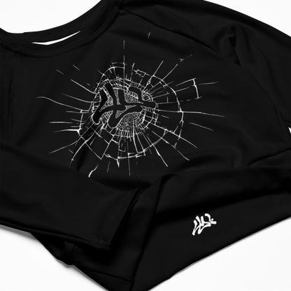 Cracked long sleeve crop top